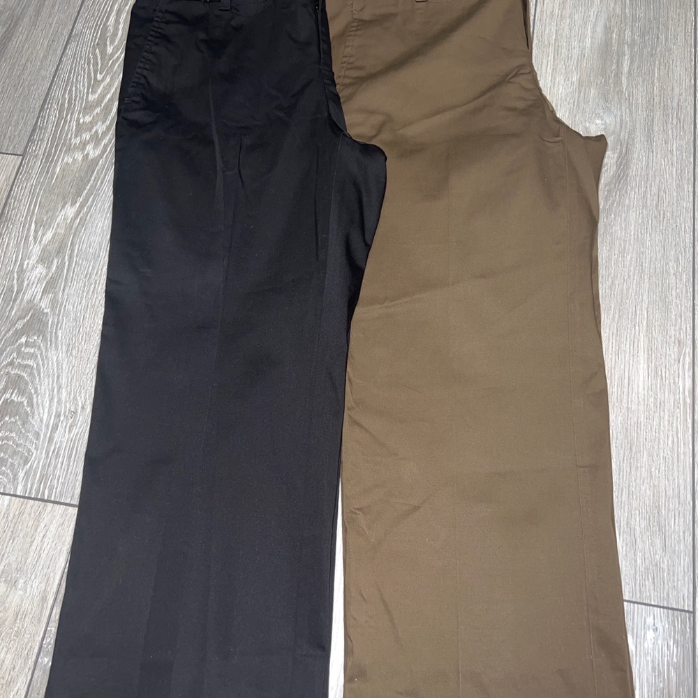 Lot Of 2 Gap Womens Size 10 Stretch  Black And Brown Capri's Cropped Pants EUC